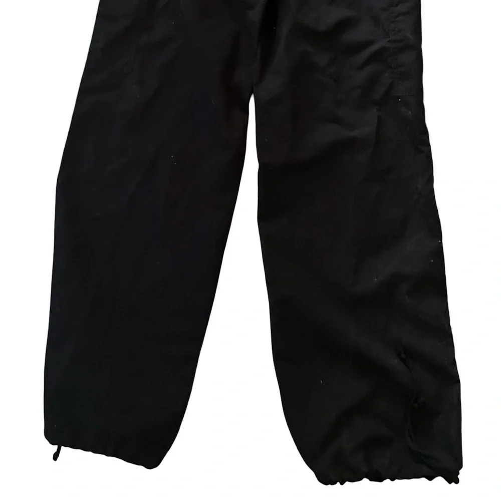 Vtg Urban Groove Black Parachute Harem Soft Straight Wide Leg Cargo Pants - Picture 9 of 13